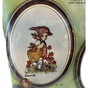 1975 Paragon Needlecraft Crewel #0232 Hummel Peasant Girl 9" x 12" Vintage NOS